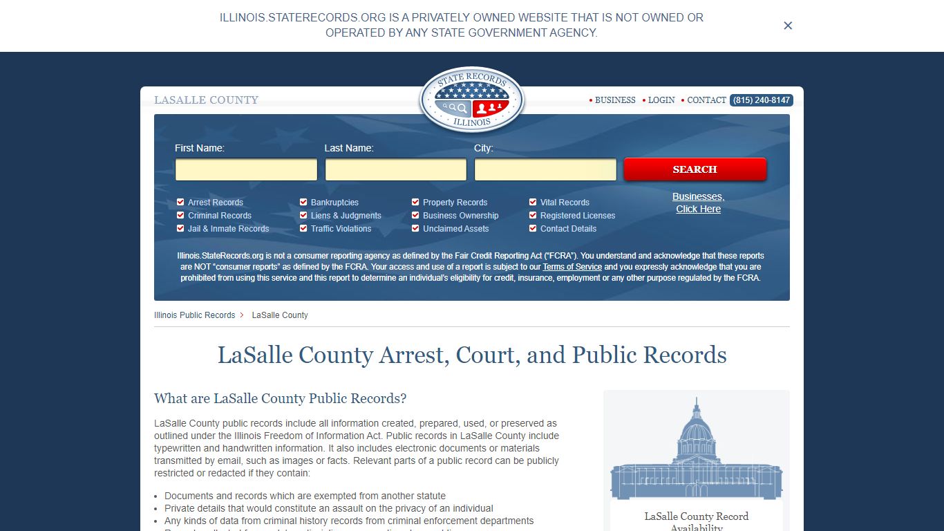 LaSalle County Arrest, Court, and Public Records