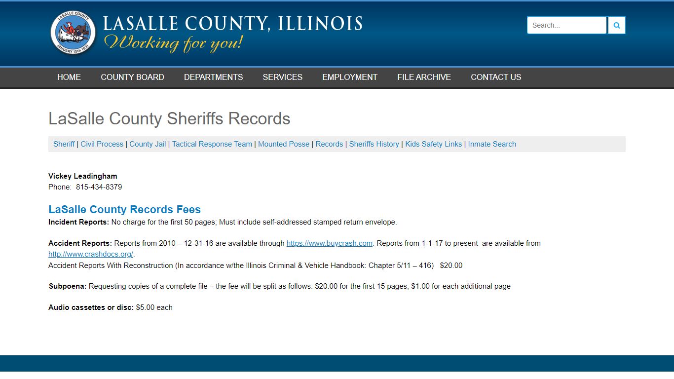 LaSalle County Sheriffs Records - Lasalle County Illinois